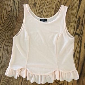 Topshop Blush Pink Top with Scallop bottom Size 6
